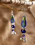 Drop Bead With Ghungroo Earrings (Blue)